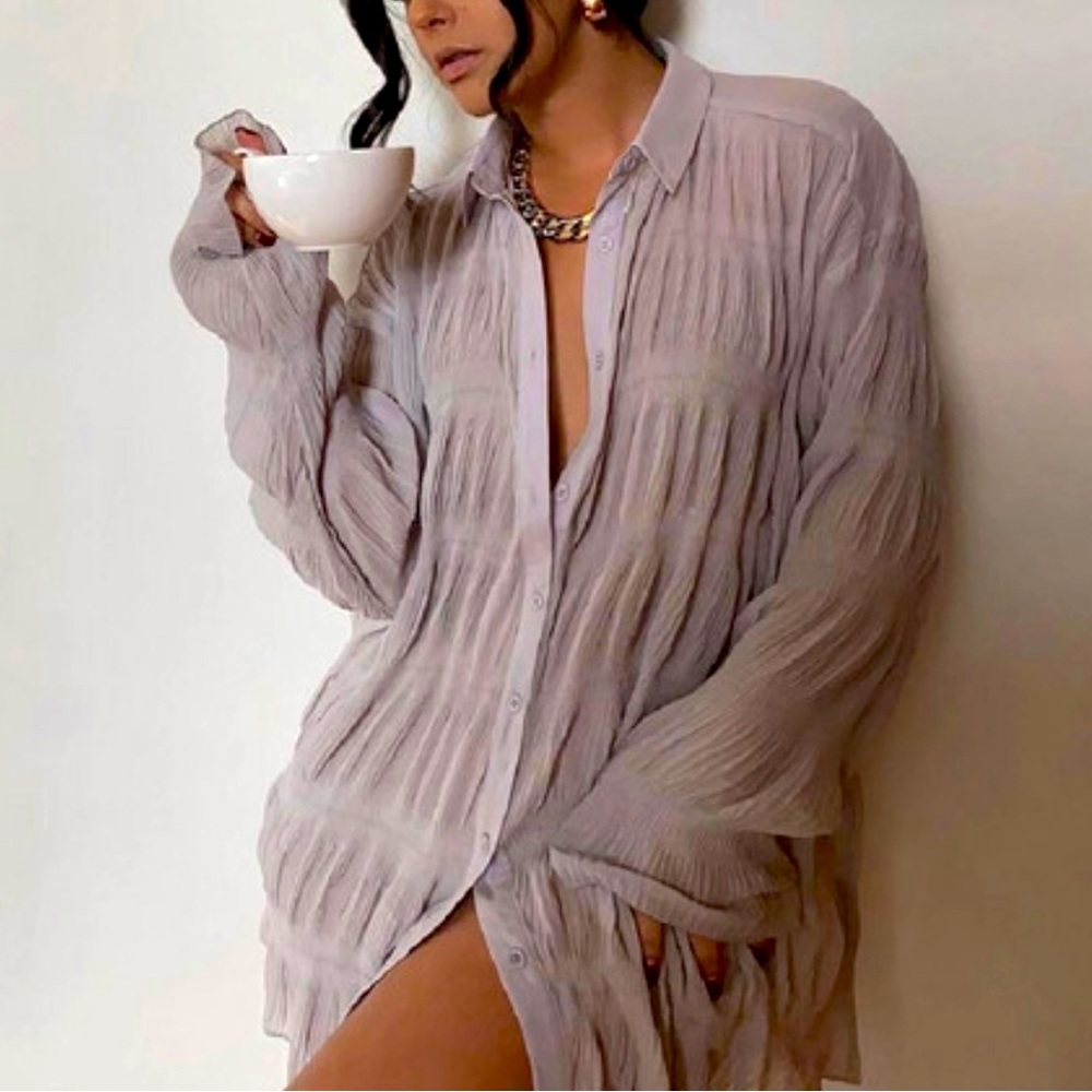 Dove grey oversized top